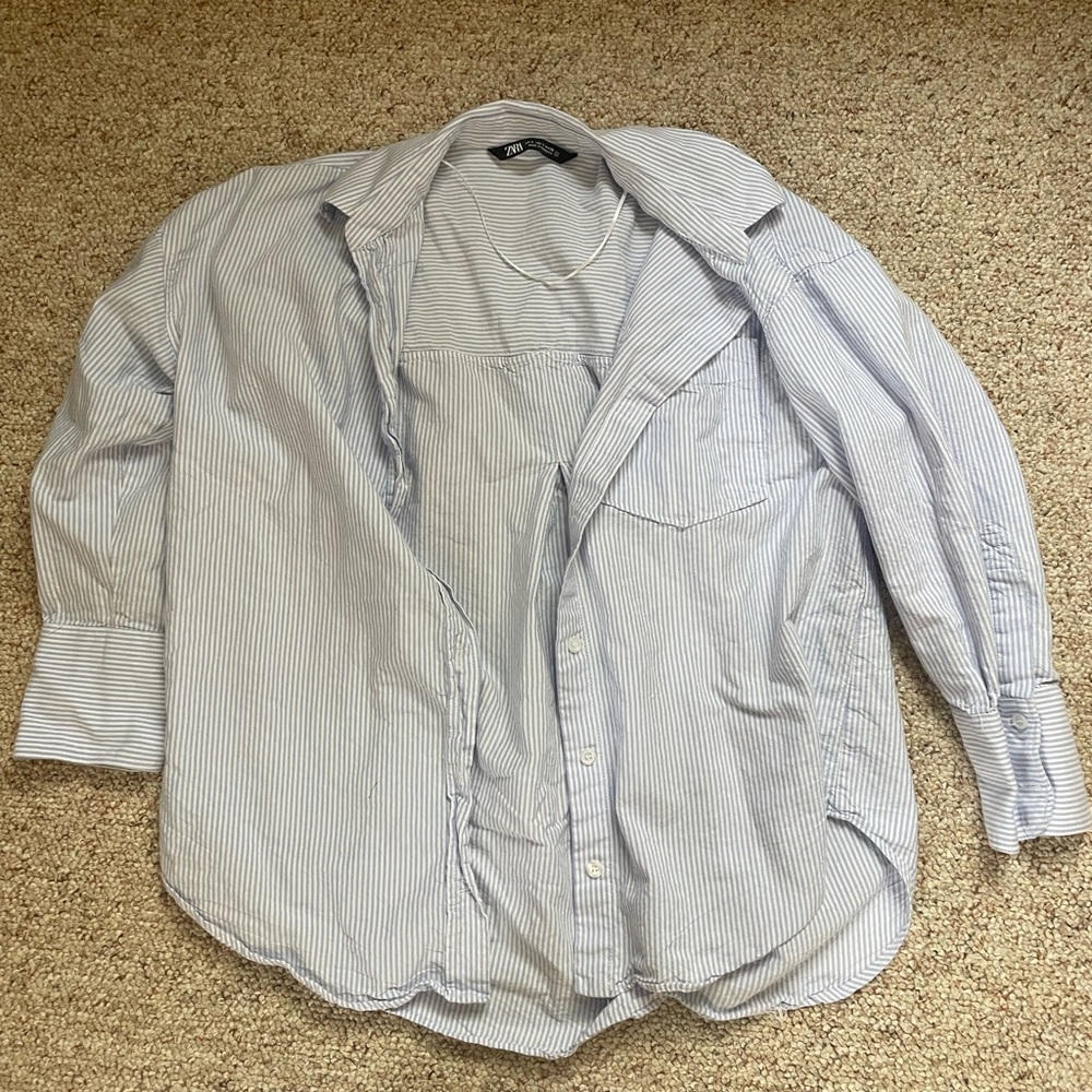 Blue and white linen